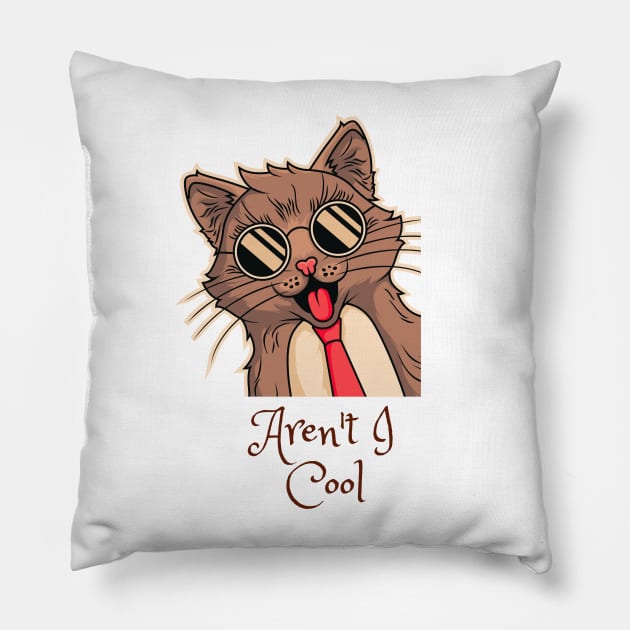 Cool and calm cat design Pillow by Purrfect Shop