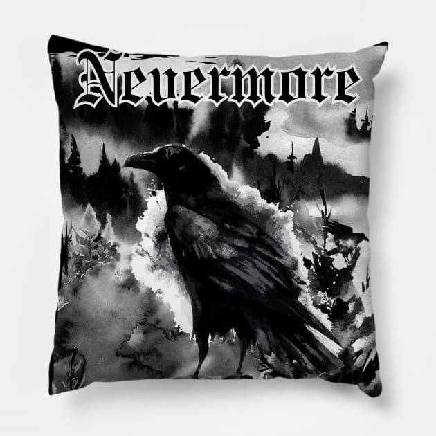 Nevermore Pillow by LylaLace Studio