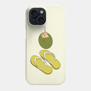 Slippers and coconut water Phone Case