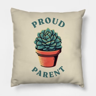 Proud Parent Succulent Retro Pillow