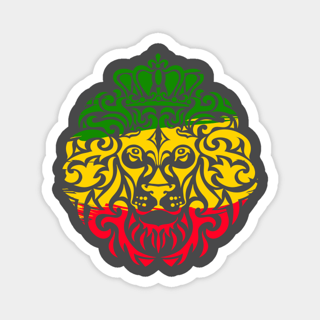 Lion of Judah, Rasta, King, Ethiopia flag Magnet by alzo