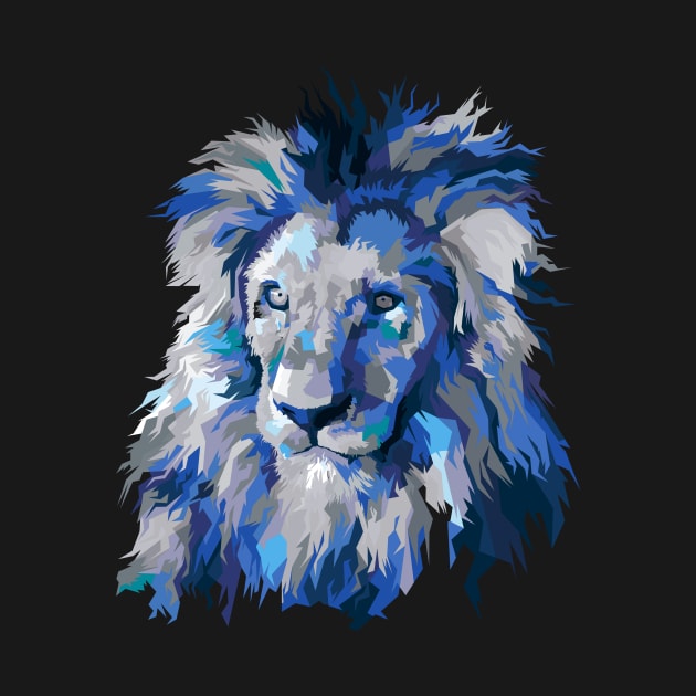 Lion head blue vintage by Danwpap2