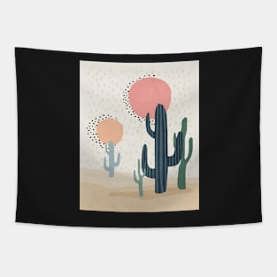 Cacti, Abstract, Sun, Mid century modern kids wall art, Nursery room Tapestry