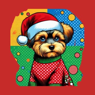 Retro Yorkshire Terrier Christmas Dog T-Shirt