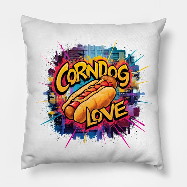 Corndog Love Design Pillow by RazorDesign234