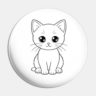 Cute Baby Cat Animal Outline Pin