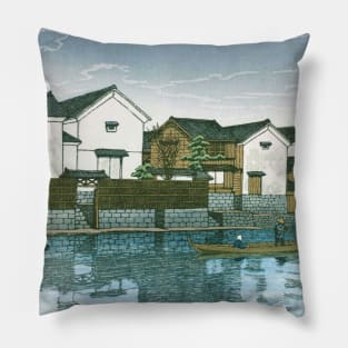 Cloudy Day in Matsue Izumo by Kawase Hasui Pillow