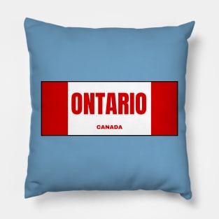 Ontario in Canadian Flag Colors Pillow