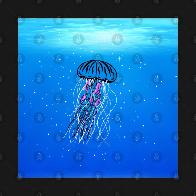 Glowing Jellyfish Galaxy Underwater by faiiryliite