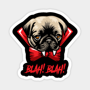 Cute Pug Vampire Halloween Magnet