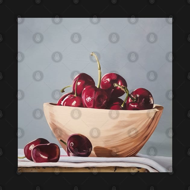 Painting of a Bowl of Cherries by EmilyBickell