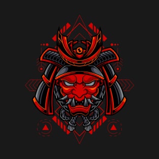 Samurai Oni Mask Illustration T-Shirt