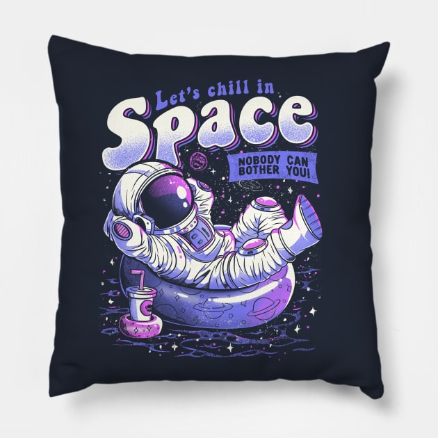 Chilling in Space - Lazy Funny Astrounaut Gift Pillow by eduely