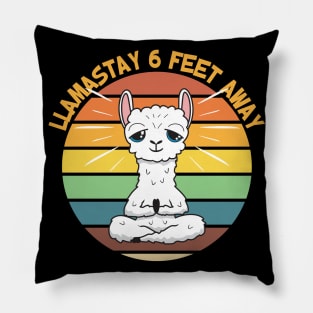 Llamastay 6 Feet Away Pillow