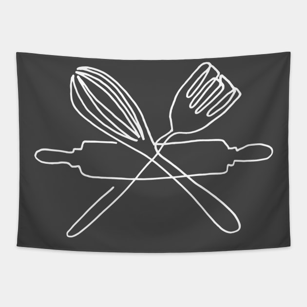 One line kitchen Tapestry by COLeRIC