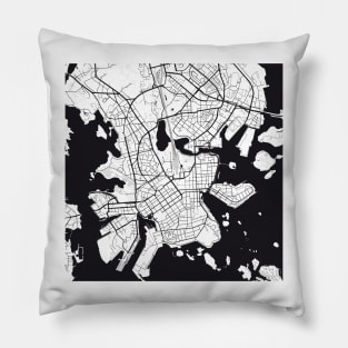 Helsinki Map City Map Poster Black and White, USA Gift Printable, Modern Map Decor for Office Home Living Room, Map Art, Map Gifts Pillow