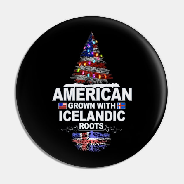 Christmas Tree  American Grown With Icelandic Roots - Gift for Icelandic From Iceland Pin by Country Flags