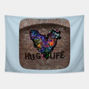 Hug Life - Blue Graffiti Tapestry