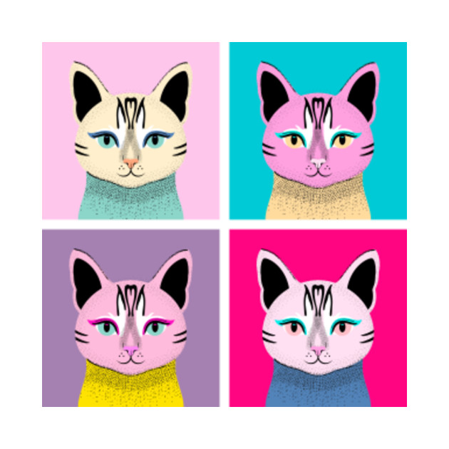 cat pop art cat t shirt teepublic