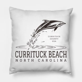 Currituck Beach, NC Summertime Vacationing Dolphin Pillow