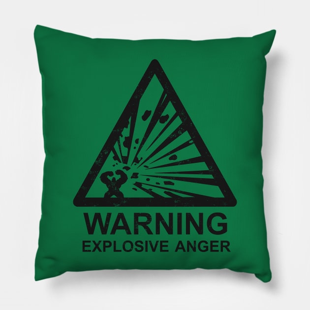 Warning: Explosive Anger Pillow by Byway Design