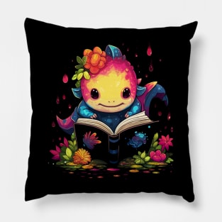 Axolotl Reads Book Pillow