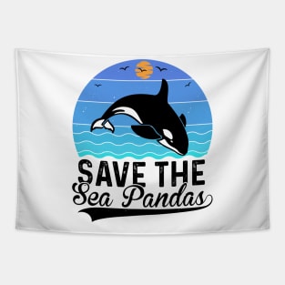 Save The Sea Pandas Tapestry