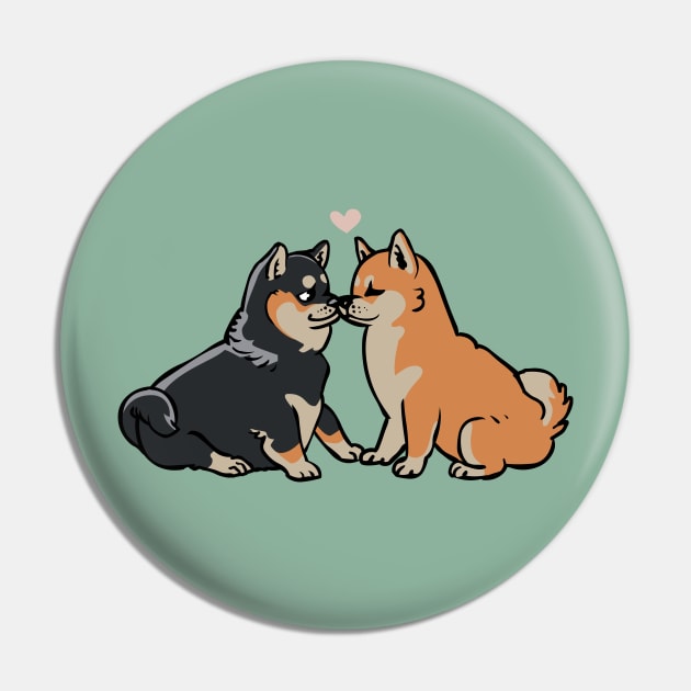 Shiba Inu Kisses Pin by huebucket