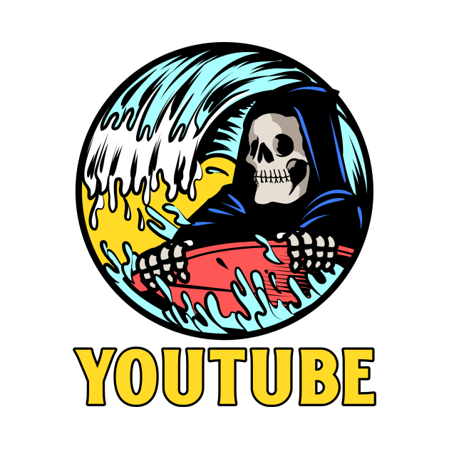 You Tube Surfer Skull by Cementman Clothing