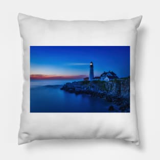 Morning at Portland Head Light Pillow