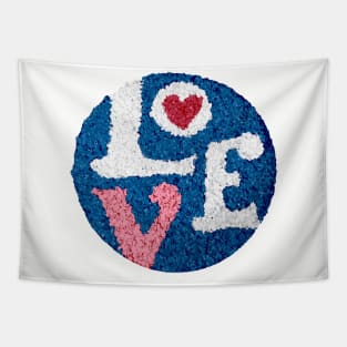 Love - Melted Plastic Popcorn art Tapestry