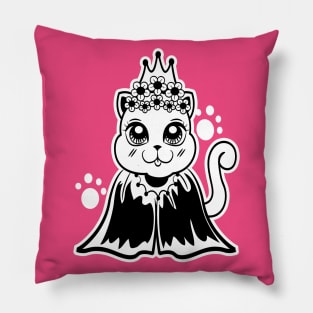 Princess Kitty Cat Drawing Pillow