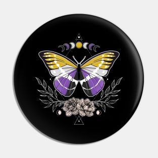 Nonbinary Butterfly LGBT Pride Flag Pin