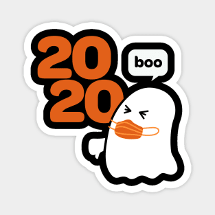 Ghost with Mask Booing 2020 Funny Halloween Magnet