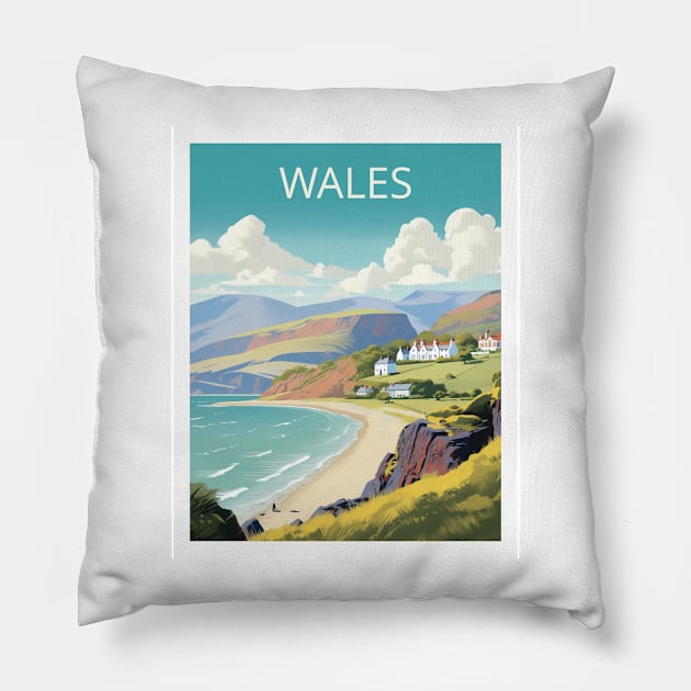 WALES Pillow by MarkedArtPrints