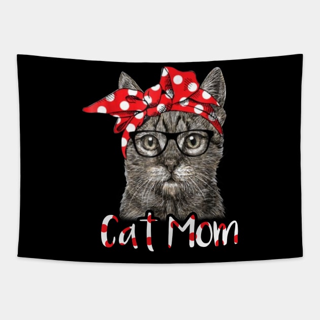 Funny Cat Mom T-Shirt for Cat Lovers Mothers Day Gift Idea Tapestry by Simpsonfft