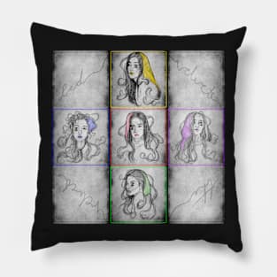 Red vs Velvet - Velvet drawings Pillow