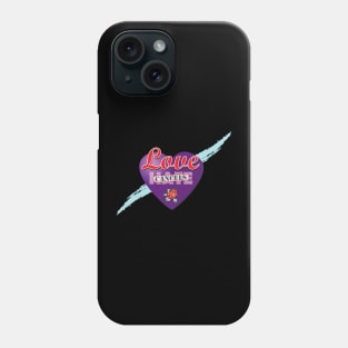 Love Cancels Hate Purple Heart with Rose Phone Case