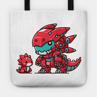 Chibi mecha red dinosaurus Tote