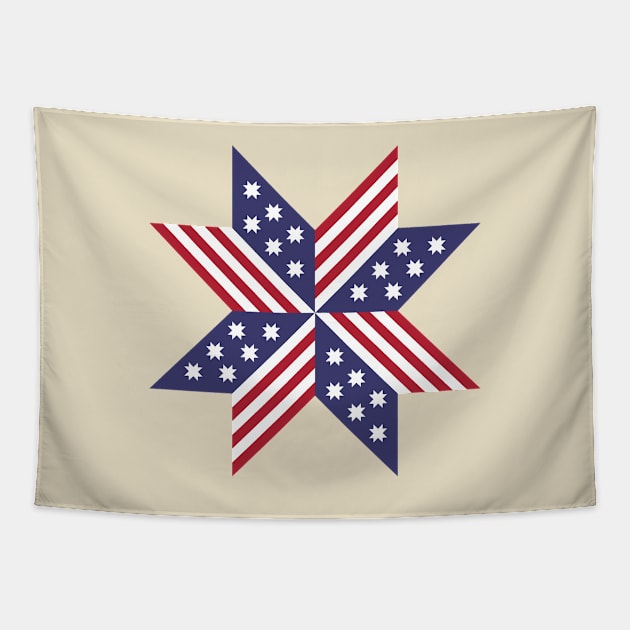 Patriotic Red White Blue Native Stars Stripes Tapestry by redhomestead