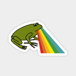 Animals with Rainbow Puke Green Frog Magnet