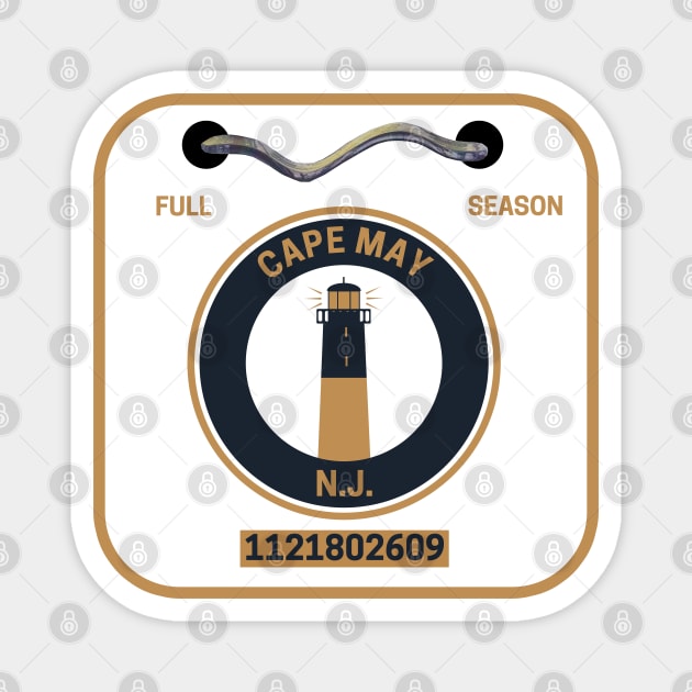 Cape May New Jersey Beach Badge Magnet by fearcity