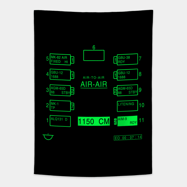 A-10 Warthog Weapons Display Screen Tapestry by TWOintoA