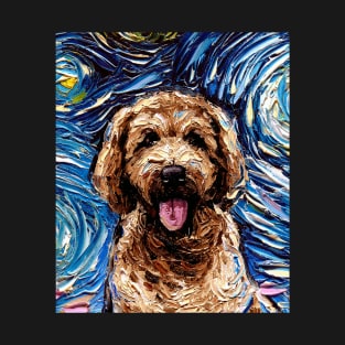 Red Goldendoodle Night (Portrait) T-Shirt