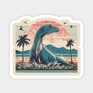 Retro Jurassic Brachiosaurus Magnet