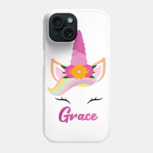 Name grace unicorn Phone Case