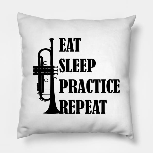 Eat Sleep Practice Repeat: Trumpet Pillow by GeneticRambles