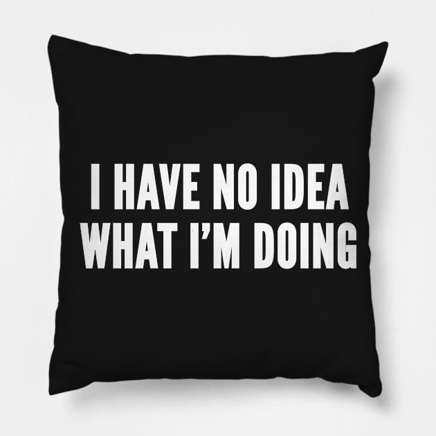 I Have No Idea What I'm Doing - Funny Novelty Slogan Pillow by sillyslogans