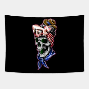 Cowgirl flashing death Tapestry