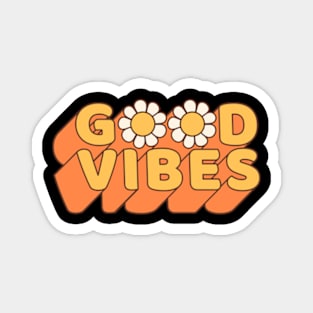 Good vibes 70s retro vintage style design Magnet